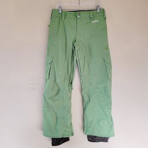 Burton Stow Cargo Shell Waterproof Nylon Snowboard Ski Pant Green Womens Small